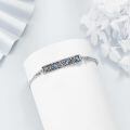 wholesale 925 Sterling Silver Oxidized Blue Enamel Floral Bar Bracelet For Women-0-2