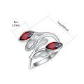wholesale 925 Sterling Silver Leaf Ring with Birthstone Adjustable Wrap Promise Engagement Wedding Rings for Women-0-72