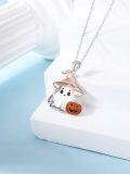 wholesale TOUPOP Halloween Necklace 925 Sterling Silver Witch Moon/ghost Pumpkin/bat Pendant Jewelry Christmas Birthday Halloween Gifts For Women -0-4