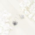 wholesale 925 Sterling Silver Heart-Shaped Crystal Dachshund Paw Print Drop Earrings - Adorable Dog Lover Gift for Her-0-2