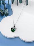 wholesale 925 Sterling Silver Panda Crystal Pendant Necklace-0-3