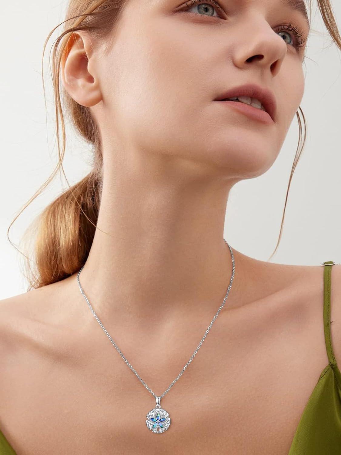 Sterling Silver Starfish Sand Dollar Ocean Animal Necklace-0-4