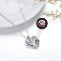 wholesale 925 Sterling Silver Love Express Mom Necklace with 100 Language Stone - Custom Photo Projection Heart Pendant for Mother, Grandmother-0-1