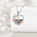 wholesale 925 Sterling Silver Heart-Shaped Pendant with Multicolor Starfish and Sunset Design Necklace for Women's Gifts-0-2