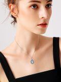 wholesale 925 Sterling Silver Moonstone Teardrop Urn Pendant Necklace Always In My Heart Memorial Keepsake-0-3