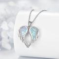 wholesale 925 Sterling Silver Angel Wing Heart Shape Pendant Necklaces for Women Gift Ideas-0-3