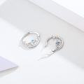 wholesale 925 Sterling Silver Mermaid Heart Hoop Earrings Gift for Women-0-1