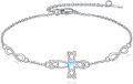 wholesale 925 Sterling Silver Infinity & Celtic Knot Moonstone Cross Charm Bracelet  for Women-0-0