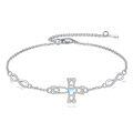 wholesale 925 Sterling Silver Infinity & Celtic Knot Moonstone Cross Charm Bracelet  for Women-0-0