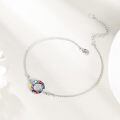 wholesale 925 Sterling Silver Infinity Circle Bracelet Wholesale With Rainbow Charm-0-13