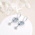 wholesale 925 Sterling Silver Clear Crystal Heart Drop Earrings s for Women and Girls-0-1