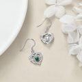 wholesale 925 Sterling Silver Green Crystal Claddagh Celtic Knot Drop Earrings Irish Jewelry-0-2