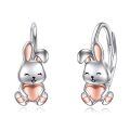 wholesale 925 Sterling Silver Adorable Rabbit Heart Earrings-0-0