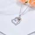 wholesale 925 Sterling Silver Rose Birthstone Heart Pendant Necklaces Wholesale for Women Wife Mom Lover s-0-3