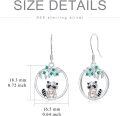 wholesale 925 Sterling Silver Raccoon with Heart and Leaves Dangle Drop Earrings for Women Girls Gift Idea-0-2