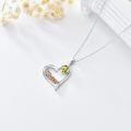 TOUPOP Sterling Silver Birthstone Heart Necklace Sister Gift For Women-0-4