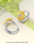 wholesale 925 Sterling Silver Gold Plated Sunflower Lotus Small Hoop Earrings for Women Gift-0-3