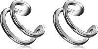 wholesale Rose Gold 925 Sterling Silver Spiral Ear Cuffs for Women - No Piercing Required-black gold