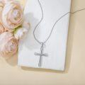 wholesale 925 Sterling Silver Cubic Zirconia Cross Pendant Necklace for Women-0-2