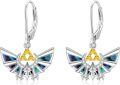 wholesale TOUPOP Game Earrings 925 Sterling Silver Anime Triforce Legend Drop Dangle Earrings Abalone Shell Jewelry Gifts For Men Women Birthday Graduation Presents Gifts -0-0