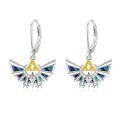 TOUPOP Sterling Silver Abalone Shell Anime Triforce Legend Dangle Earrings-0-0