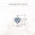 wholesale 925 Sterling Silver Heart Shaped Necklace with Labradorite and Blue Cubic Zirconia-0-5