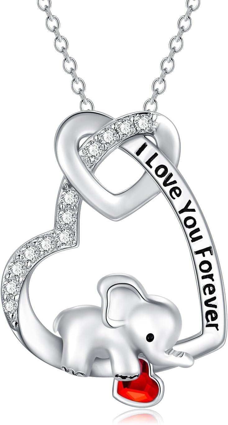  Metal Austrian Crystal Elephant Koala Sloth Heart Pendant Necklace Valentine Gift -0-0