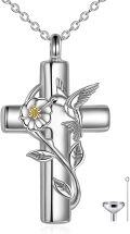 wholesale 925 Sterling Silver Hummingbird/Ladybug/Dragonfly Urn Necklace for Ashes Cross Cremation Jewelry for Women-0-0