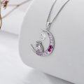 wholesale TOUPOP Unicorns Necklace 14k White Gold Plated Moon Pendant Unicorn Initial Letter O Necklaces Colorful Unicorn Pink Zircon Kids Jewelry Unicorn Birthday Daughter Women -0-3