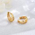 wholesale Gold 925 Sterling Silver Heart Patterned Hollow Out Round Hoop Earrings 24mm Diameter-0-1