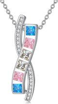 wholesale 925 Sterling Silver Infinity Rainbow Crystal Pendant Necklace LGBTQ Gifts-0-0