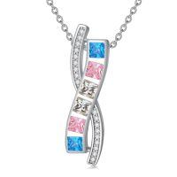 wholesale 925 Sterling Silver Infinity Rainbow Crystal Pendant Necklace LGBTQ Gifts-Transgender