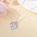 wholesale 925 Sterling Silver Rose Gold Heart Family Photo Locket Necklace with Cubic Zirconia and Swarovski Elements-0-3