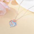 wholesale 925 Sterling Silver Rose Gold Heart Family Photo Locket Necklace with Cubic Zirconia and Swarovski Elements-0-3