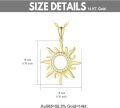 wholesale 14K Gold Cubic Zirconia Sun Pendant Necklace for Women - 16 Chain-0-5