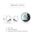 wholesale 925 Sterling Silver Cross Hoop Earrings with Black Stone - Religious  for Women-0-5