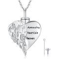 wholesale 925 Sterling Silver Angel Wing Heart Cremation Jewelry Keepsake Urn Necklace with Funnel and Fill Kit-0-0