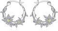 wholesale 925 Sterling Silver Daisy Flower Hoop Earrings - Cute Small  for Women and Girls-0-6