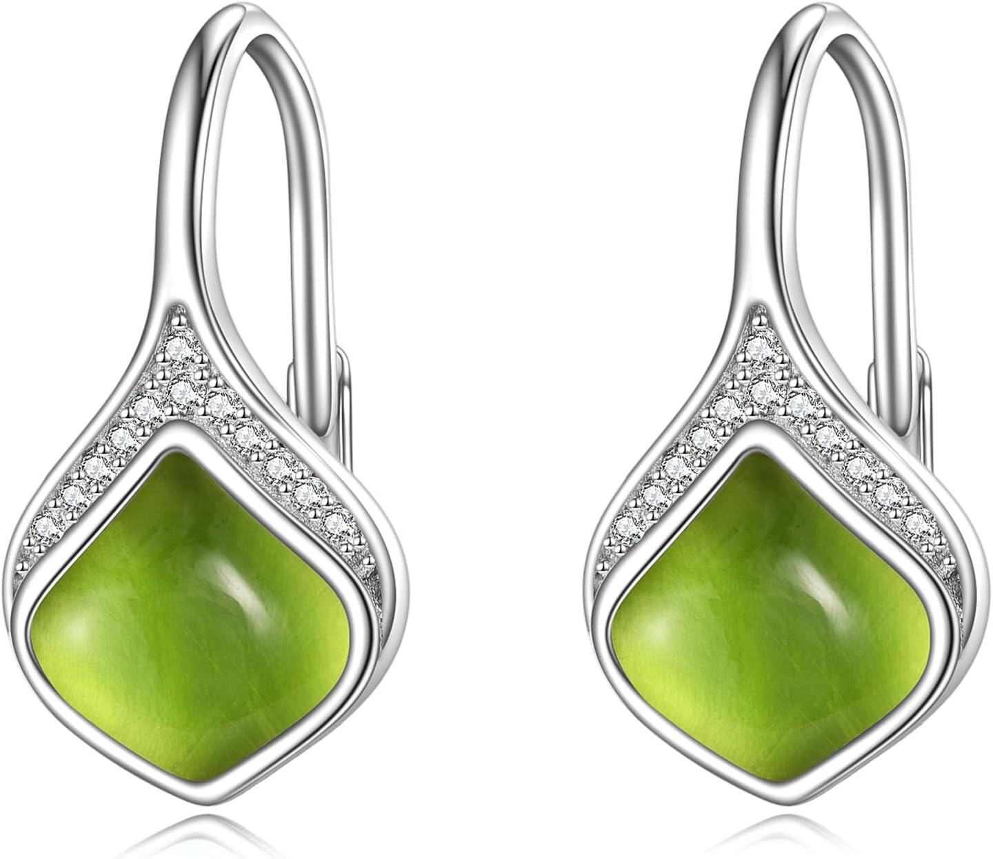 Sterling Silver Celtic Teardrop Filigree Earrings Jewelry Gifts for Women-Peridot Drop Earrings