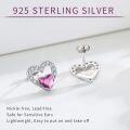 wholesale 925 Sterling Silver CZ Heart Stud Earrings Birthstone Jewelry Gifts-0-3
