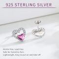 wholesale 925 Sterling Silver Pink Heart Earrings-0-3