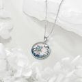 wholesale 925 Sterling Silver Sea Turtle Ocean Wave Pendant Necklace Platinum Plated Abalone Shell-0-2