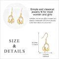 wholesale 14K Gold Heart-Shaped Cat and Girl Design Drop Earrings - Elegant Gift for Women-0-4