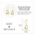 wholesale 14K Gold Heart-Shaped Cat and Girl Design Drop Earrings - Elegant Gift for Women-0-4