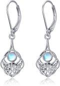 wholesale 925 Sterling Silver Celtic Knot Moonstone Drop Earrings - Halloween Gift for Her-0-0
