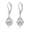 wholesale 925 Sterling Silver Celtic Knot Moonstone Drop Earrings Platinum Plated For Women-0-0