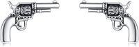 wholesale 925 Sterling Silver Vintage Style Cowboy Gun Shape Stud Earrings for Women Girls Country Western Wear Accessories Gift 4cm Long-revolver gun stud