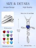 wholesale Sterling Silver Simulated Gemstone Faith Cross Birthstone Necklace for Women Christian Gifts-0-2