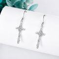 wholesale 925 Sterling Silver Cross Vine Drop Earrings for Women-0-1