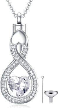 wholesale Sterling Silver Teardrop Urn Necklace for Ashes Men Women-03-04-Teardrop-April-03-04-Teardrop-April